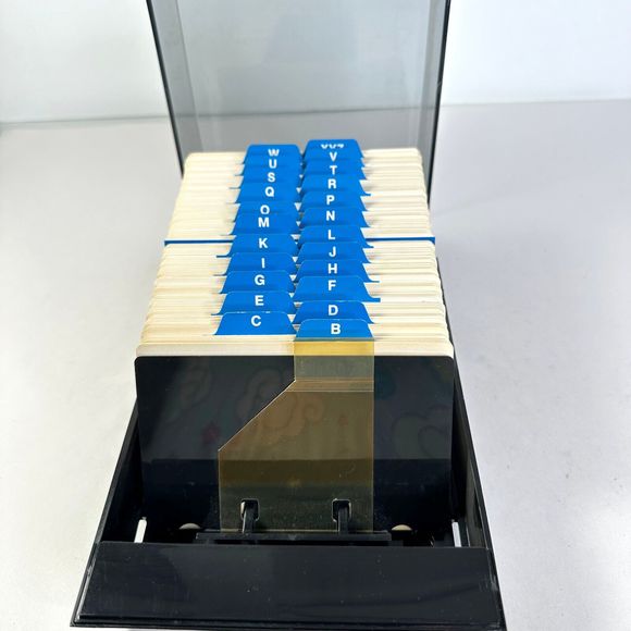 Rolodex Tray Style Covered Contact Card Organizer Vintage - Picture 6 of 9